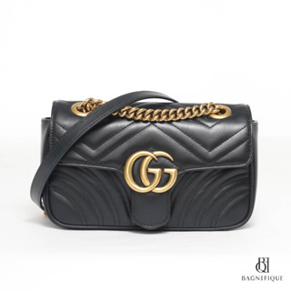 GUCCI MARMONT 22 BLACK CALF GHW