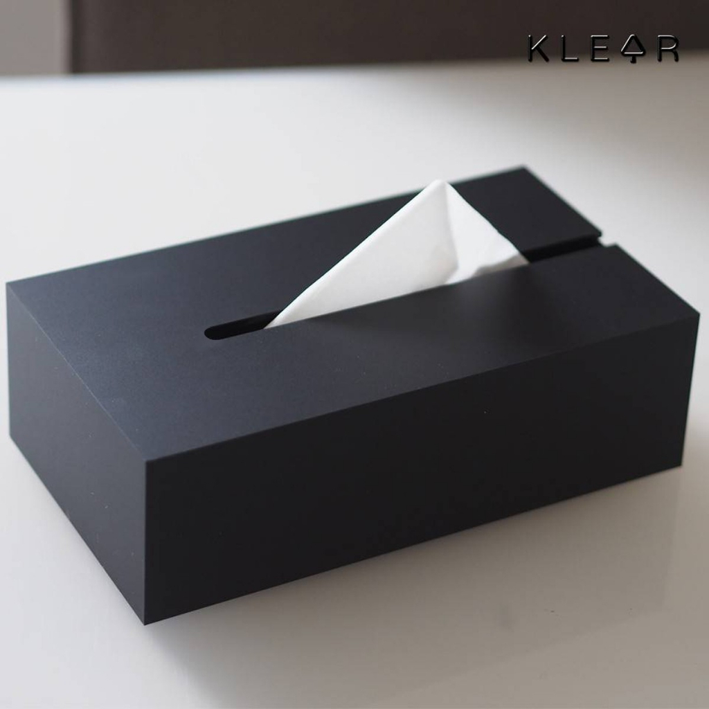 Sliding Tissue Box-L กล่องทิชชู่อะคริลิคสีดำ กล่องทิชชู่สีดำ ใส่ทิชชู่แผ่นยาว กล่องทิชชู่แบบเลื่อนสไลด์