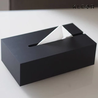 Sliding Tissue Box-L กล่องทิชชู่อะคริลิคสีดำ กล่องทิชชู่สีดำ ใส่ทิชชู่แผ่นยาว กล่องทิชชู่แบบเลื่อนสไลด์