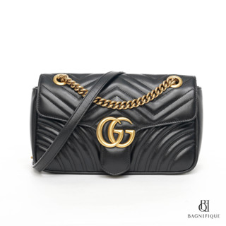 GUCCI MARMONT 26 BLACK CALF GHW