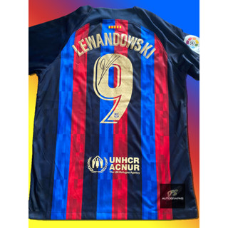 เสื้อเหย้า FC Barcelona 2022/2023 พร้อมลายเซ็น Robert Lewandowski