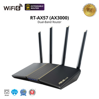 ROUTER (เราเตอร์) ASUS ROUTER RT-AX57 AX3000 DUAL BAND WIFI6 -รับประกัน 3 ปี