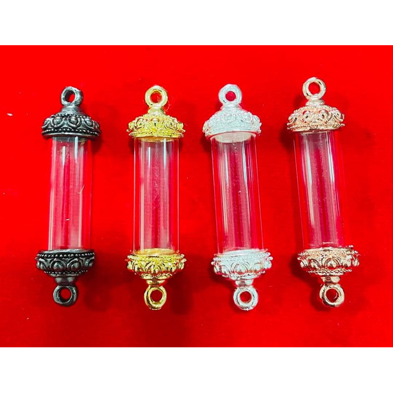 ฝาตะกรุดลายดอกบัวพร้อมหลอดใสยาว3เซน