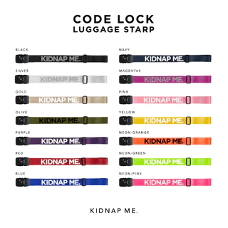 สายรัดกระเป๋าเดินทาง รหัสล็อคTSA ป้องกันการแตก สกรีนชื่อ CODE LOCK LUGGAGE STRAP KIDNAP ME.