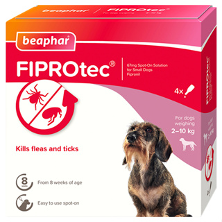 BEAPHAR FIPROTEC SMALL DOG ยาหยดกำจัดเห็บหมัด สุนัขพันธุ์เล็ก 1-10 กก. 4 หลอด รุ่นใหม่