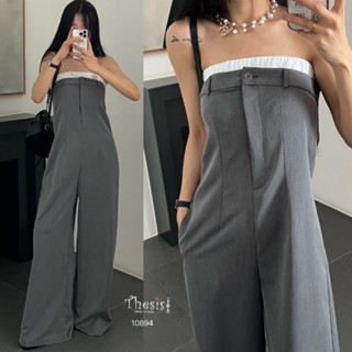 จัมพ์สูทเกาะอก ช่วงอกต่อซ้อนสมอคขาวในตัว ใส่เกาะเข้าพอดีข่วงอก