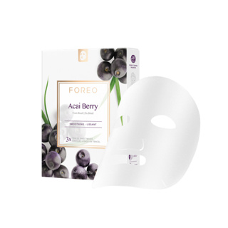 FOREO Sheet Mask Acai Berry x 3 ฟอริโอ้ ชีทมาส์ก สูตรอาซาอิ เบอร์รี่ (3 ซอง/กล่อง)