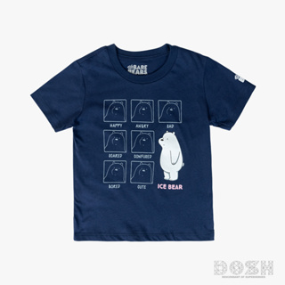 DOSH KIDS UNISEX T-SHIRTS WE BARE BEARS เสื้อยืดคอกลม แขนสั้น เด็กหญิง-ชาย DBBBT5007-NV