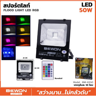 BEWON ฟลัดไลท์ สปอร์ตไลท์ LED สลับสี RGB 50W รุ่น Gold Series