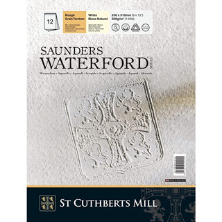 Saunders Waterford (สมุดสันกาว 1 ด้าน) หนา 300 gsm. ผิวหยาบ จำนวน 12 แผ่น