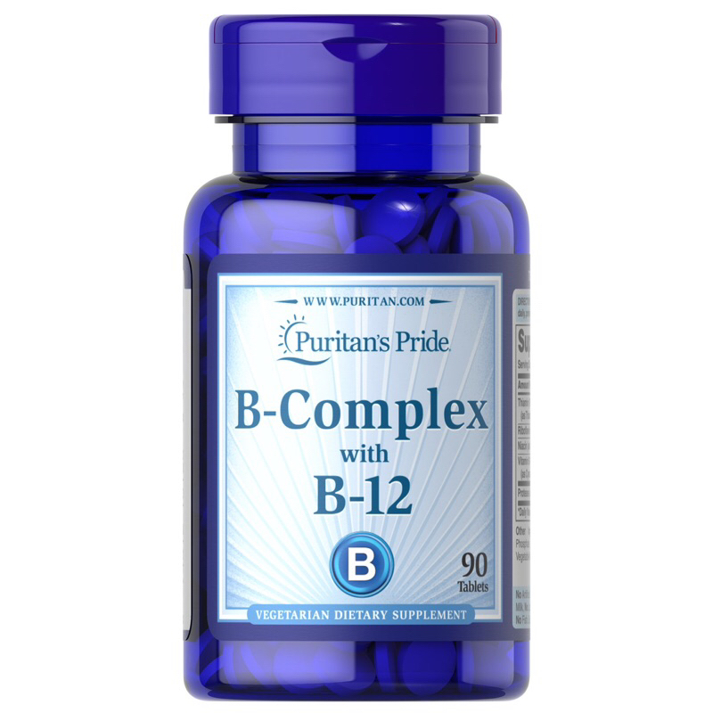 EXP 05/26 พร้อมส่ง Puritan's Pride Vitamin B-Complex and Vitamin B-12 / 90 Tablets