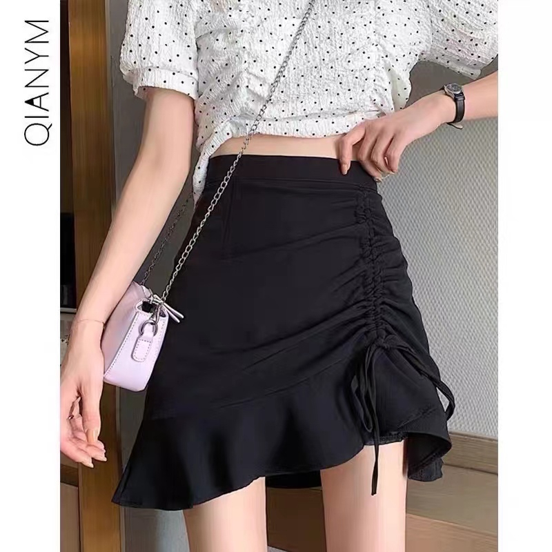 Sugar❤️พร้อมส่ง❤️กระโปรแฟชั่นผู้หญิง เอวสม๊อค กระโปรงฟรุ้งฟริ้งสายเกาหลี(888)