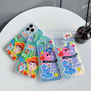 เคสโฮโลแกรม สกรีนลายน้องทอย/แคร์แบร์น่ารัก เคสสำหรับรุ่นไอโฟน 678/SE20 -14 14pro 14promax