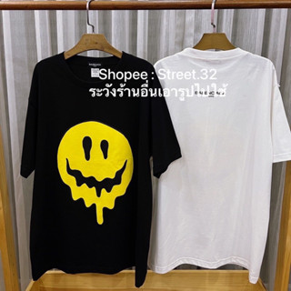 (เสื้อล็อตใหม่ไม่มีสกรีนด้านหลัง) Street.32 เสื้อยืดแขนสั้นสกรีน  ลายยิ้มเหลือง