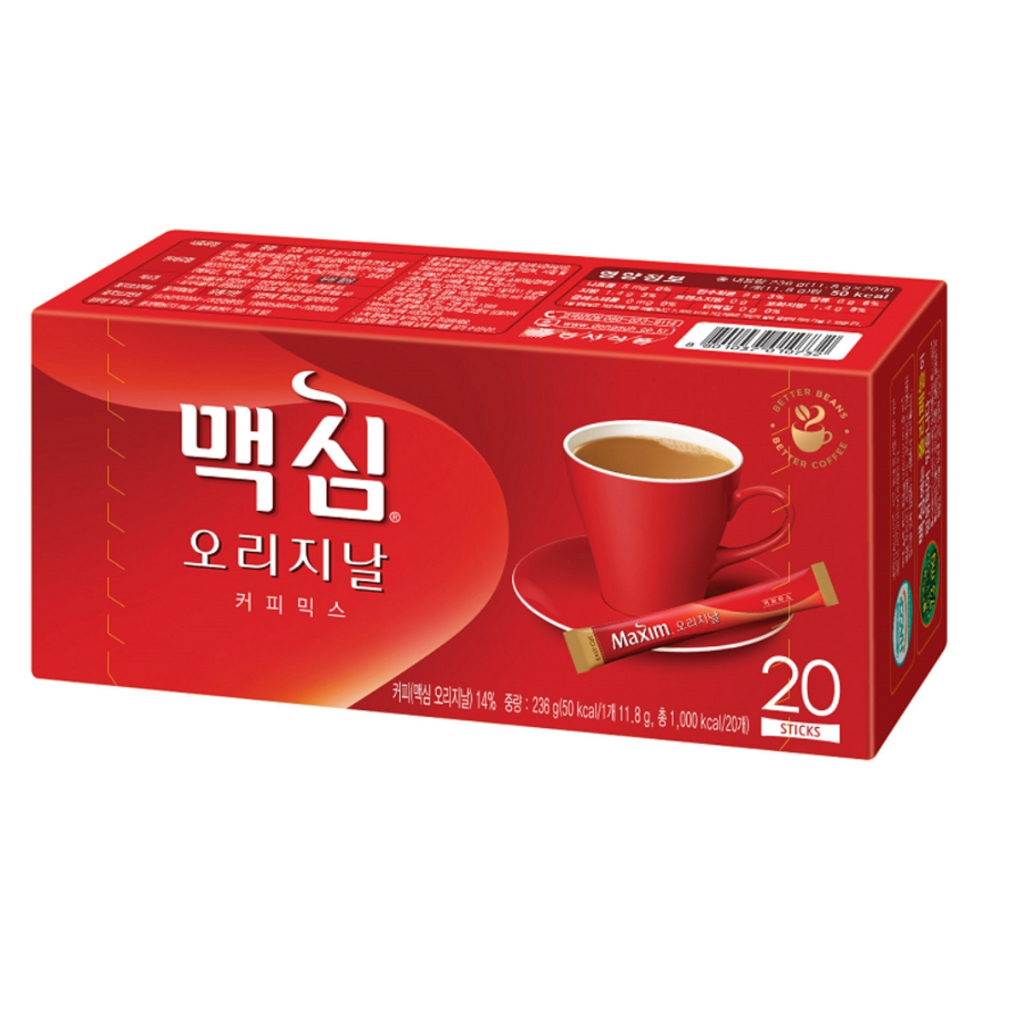 [ของแท้] 맥심오리지날커피믹스 Maxim Original Coffee Mix (กาแฟ 3 in 1 ออริจินอล / 20 ซอง) 236g
