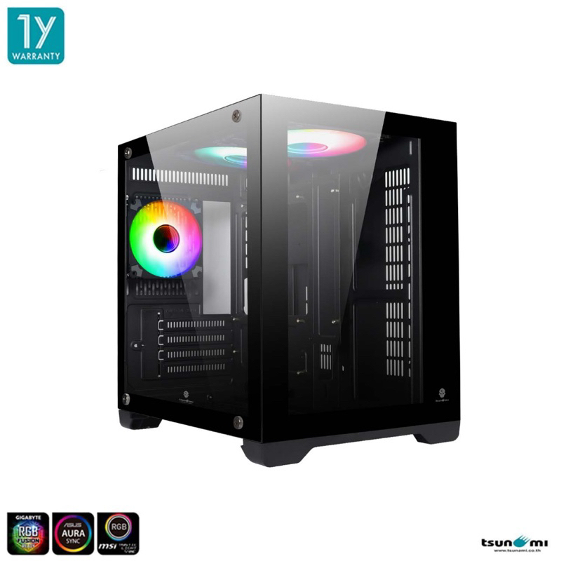 Tsunami Coolman Mini Vision ARGB Panorama Tempered Glass  M-ATX Gaming Case