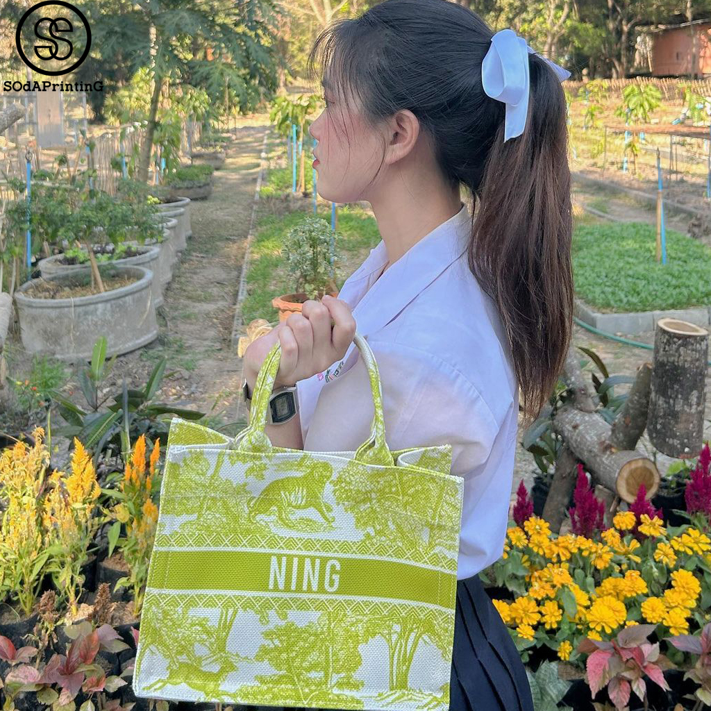 กระเป๋า Mini Book tote bag Forest Collection รหัส TFA00043-TFA00052 #ใส่ชื่อได้ #SOdAbag #SOdAPrintinG
