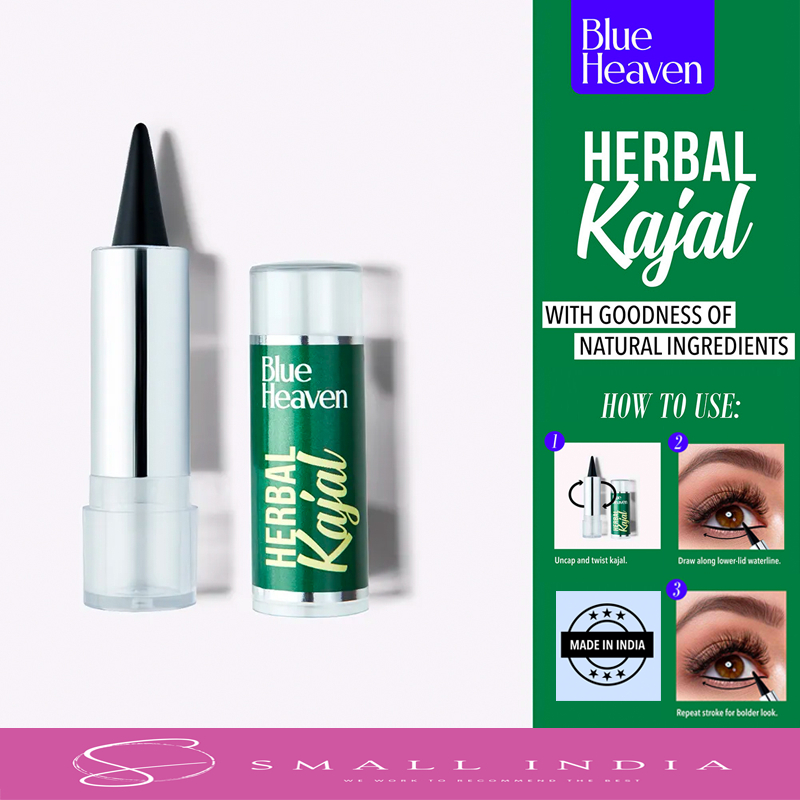 {**ส่งฟรี**} SMALL INDIA 🍯🔵 Blue Heaven Herbal Kajal 🍯🔵 Almond & Natural Herbs Kajal 3g