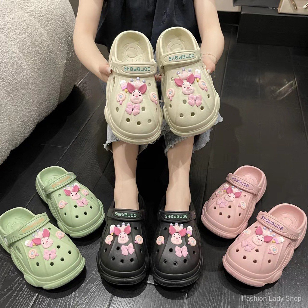 รองเท้าหัวโต ไม่มีที่ติดให้ เสริมส้นพื้นหนา สีพาสเทล น่ารัก (แนะนำเพื่อไซส์)s001