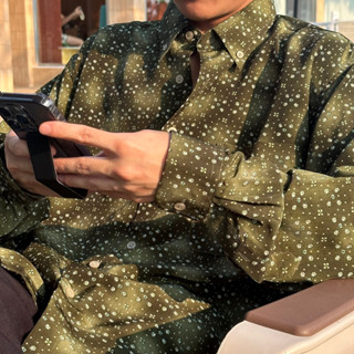 เสื้อเชิ้ตแขนยาว ลายฮาวาย ยุค90S y2k ลายGalaxy,ลายFireworks by ZURI