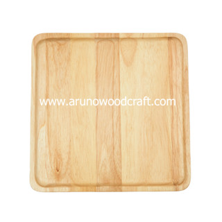 จานเหลี่ยมยางพาราจัตุรัส l Rubber Wood Square Plate