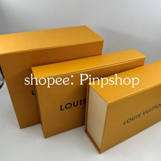 LV Louis Vuitton box กล่อง ฝาแม่เหล็ก กล่องใส่กระเป๋า กล่องฝาปิด หลุยส์ วิตตอง กล่องกระดาษ ของแท้ สีส้ม กล่องแบรนด์เนม