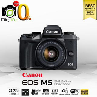 ผ่อน 0%** Canon Camera EOS M5 Kit 15-45 mm. F3.5-6.3 IS STM - รับประกันร้าน Digilife Thailand 1ปี