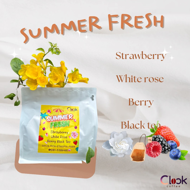 Clock coffee เมล็ดกาแฟคั่ว Costa Rica- Ethiopia-Puer ** คั่วอ่อน