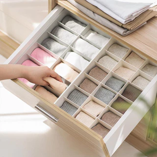 DearHome กล่องเก็บชุดชั้นใน กล่องเก็บถุงเท้า กล่องจัดระเบียบอเนกประสงค์ กันฝุ่นและกันความชื้น