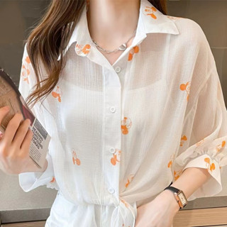 การ์ตูนมิกกี้  แฟชั่นฤดูร้อน  เวอร์ชั่นเกาหลีใหม่.  ผอมเพรียว. เสื้อคาร์ดิแกนบางเฉียบ ใส่สบาย