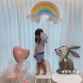 ร้านไทย เซ็ทลูกโป่งวันเกิด 🌈เซ็ทรุ้งกินน้ำ เซ็ทเรนโบว์+ลูกโป่งสีขาว