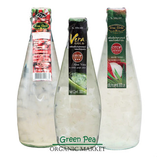 VERA  เวร่า โกลด์ เครื่องดื่ม GOLD ALOE VERA DRINK น้ำว่านหางจระเข้ ขนาด 300 ml. อร่อยกับเนื้อ ว่านหางจระเข้