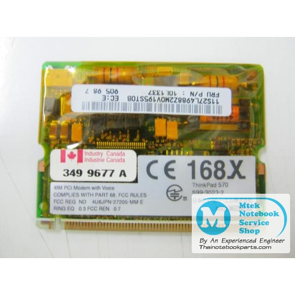 การ์ด Modem Card IBM Thinkpad 570 - 10L1381,P/N: 27L4988, S99-3023-2 (มือสอง)