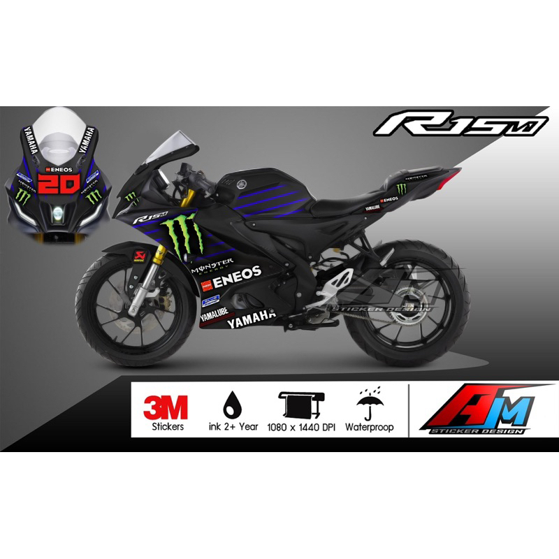 (Mr.AM) ชุดสติ๊กเกอร์ [เกรด Basic] Yamaha YZF-R15, R15M V4 2022 (M.)