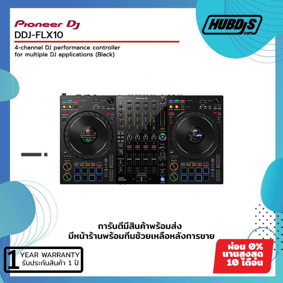 Pioneer DDJ-FLX10 4-channel DJ performance controller for multiple DJ applications (Black)