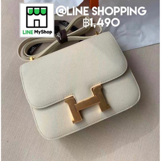 (Pre-order)หนังแท้100% 💼กระเป๋า H Constance Bag สี Beton/ขาว