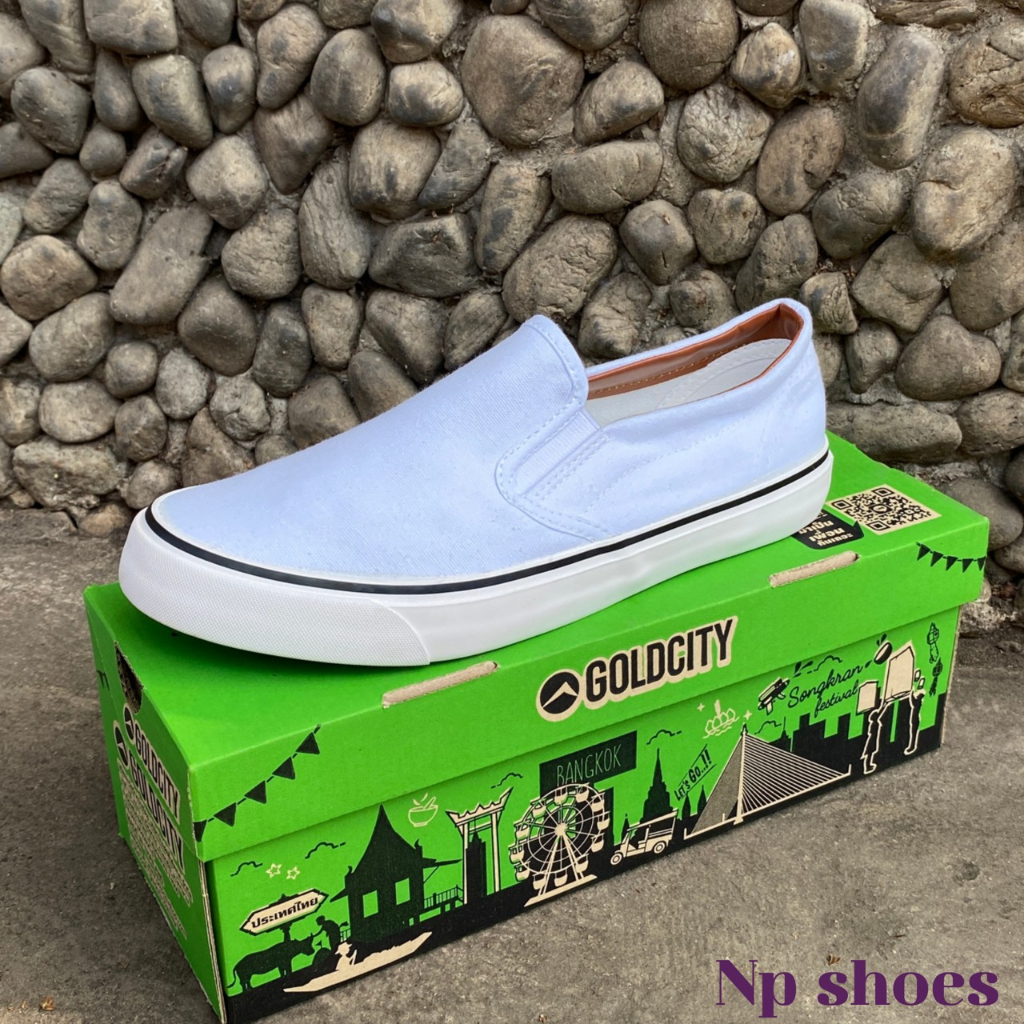 (ลูกค้าใหม่ราคา1บาท)🩴รองเท้าผ้าใบ GOLDCITY 🩴สลิปออน รุ่นNS011 รองเท้าผ้าใบผู้ชาย