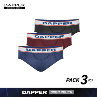 DAPPER [PACK 3 ชิ้น] กางเกงชั้นในชาย Dapper Open Pouch ทรง Briefs คละสี (UB1X1009E)