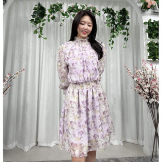 👚NEW ROMATIC FLOWERY LILAC  DRESS👘