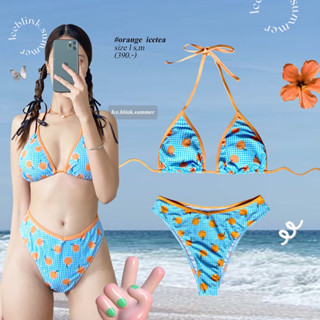 Orange icetea bikini🍊🐬 บิกินี่ ชุดว่ายน้ำ [พร้อมส่ง]