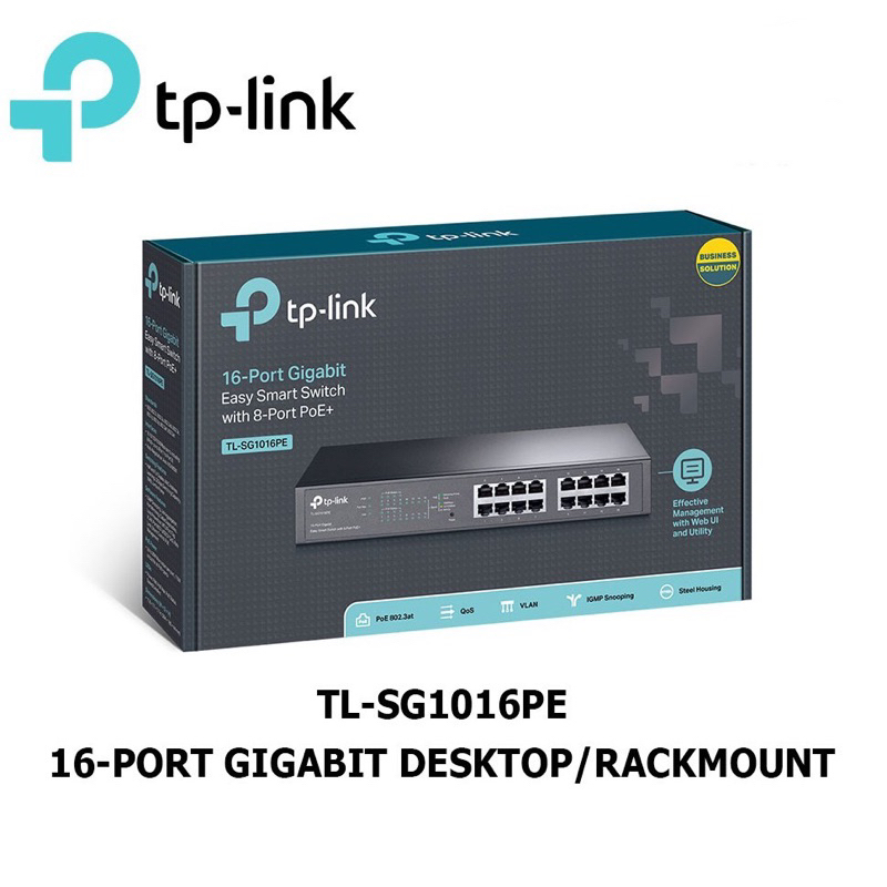 TP-LINK TL-SG1016PE 16-Port Gigabit Easy Smart PoE Switch with 8-Port PoE+