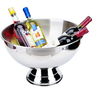 ถังน้ำแข็งสแตนเลส 304 แช่ขวดแชมเปญ Champagne Bucket Stainless Steel ทำจากสแตนเลสอย่างดี -มีพร้อมส่ง-
