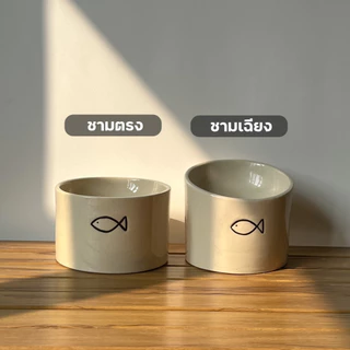 (ราคาต่อชิ้น)ชามอาหารสัตว์เลี้ยง เซรามิค PET-01,PET-02