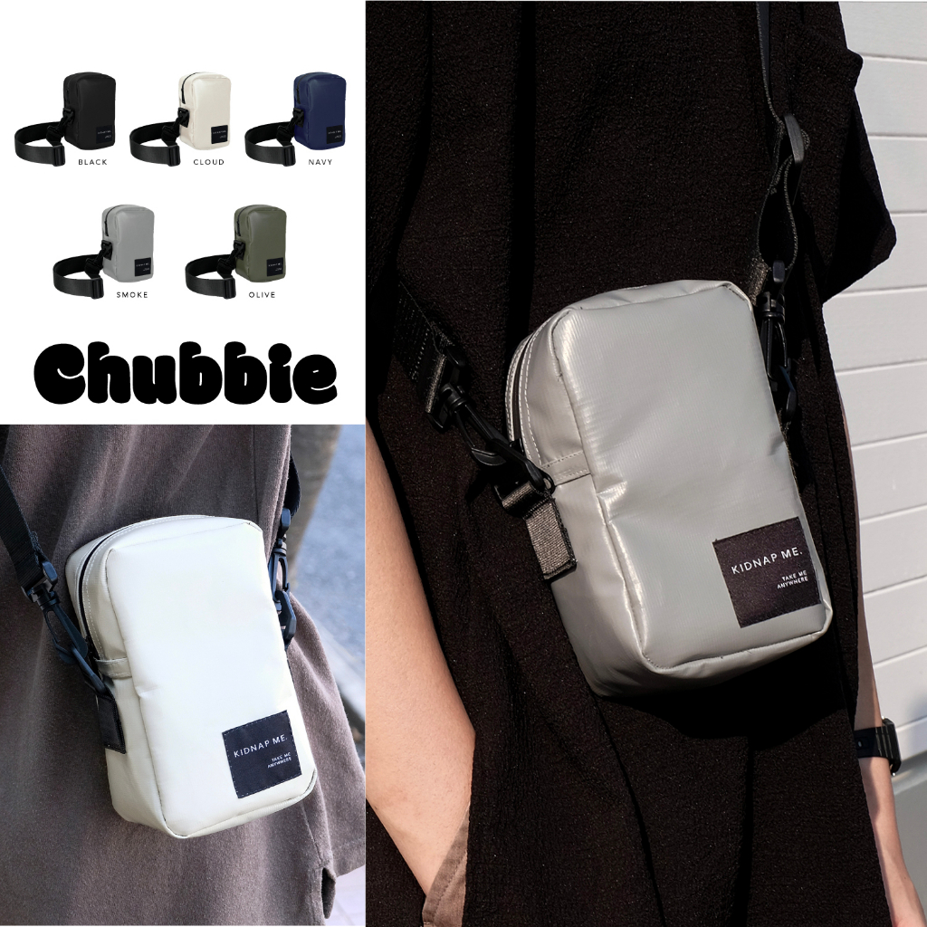 กระเป๋าสะพายข้าง คาดอก ผ้าใบกันน้ำ สะพายไหล่ ขนาดเล็ก มีซิปรูด CHUBBIE BAG KIDNAP ME.