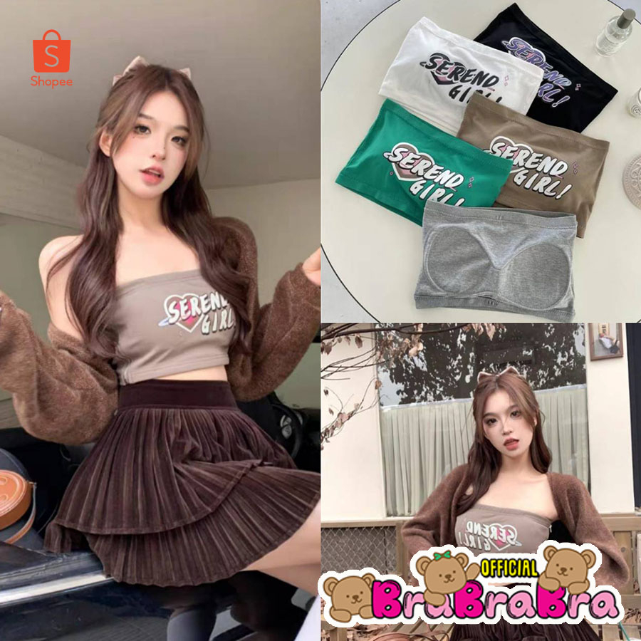 𝑩𝒓𝒂𝑩𝒓𝒂𝑩𝒓𝒂 #CLEARANCE เสื้อ เกาะอก SEREND GIRL มีฟองน้ำในตัว ผ้านิ่ม #bra-211