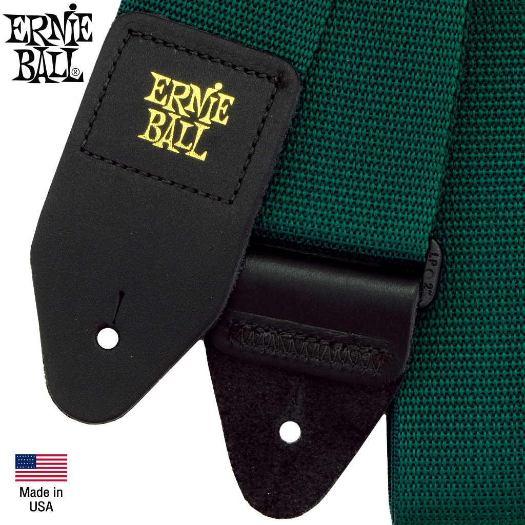 ERNIE BALL® Guitar Strap (P04050) สายสะพายกีตาร์ 3in1 รุ่น Polypro (Dark Green) ** Made in USA**...