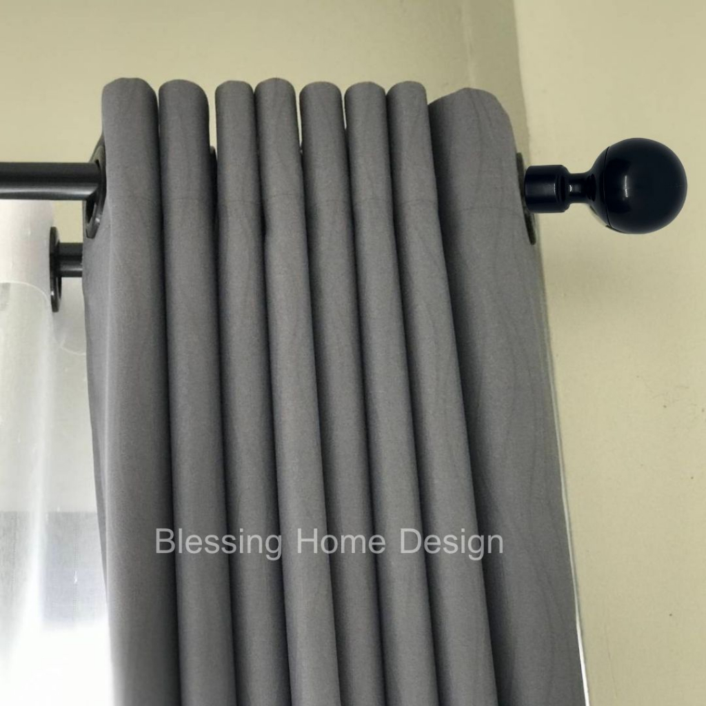 BS HOME รางม่านสีดำ 2 ชั้น หัวกลมล้วน ดีไซน์ทันสมัย️วัสดุเกรดพรีเมี่ยม มาพร้อมอุปกรณ์ครบชุด (จัดส่ง 2-3 วัน) - รูปที่ 2