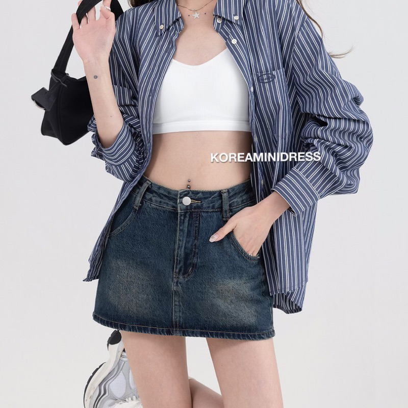 CLEARANCE  ไม่เข้าเพิ่ม M หมด DARK BLUE   | BABY SKIRTกระโปรงยีนส์ :KOREAMINIDRESS |เก็บโค้ดหน้าร้าน ลด30% เหลือ 2xx. ราคา ถูกที่สุด ดีลบีเคเค แกลเลอรีภาพที่ 6
