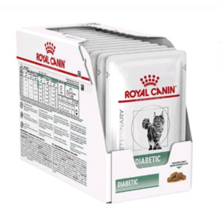 Royal canon Cat Diabetic pouch 85 G. สำหรับแมวเป็นโรคเบาหวาน อายุตั้งแต่ 1 ปีขึ้นไป ยกกล่อง12ซอง