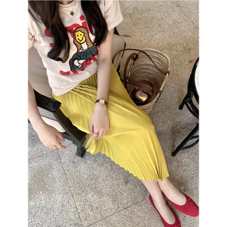 ส่งทันที Cici(NO. 2328)Pleaty skirts กระโปรงยาวพลีทอัดจีบทรงสวย สีคัลเลอร์ฟูลสดใส basic style